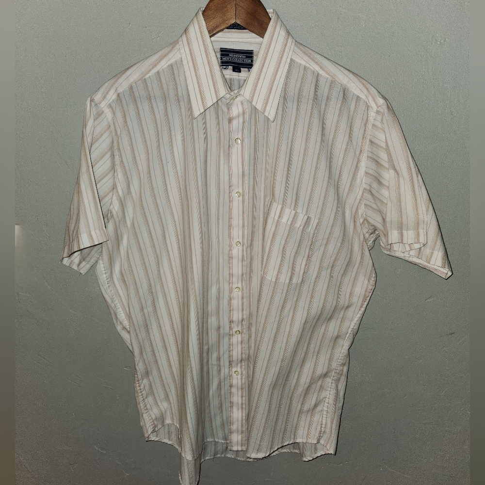 Vintage 1980s Lightweight Button Front Short Sleeve Mervyns Men Collection